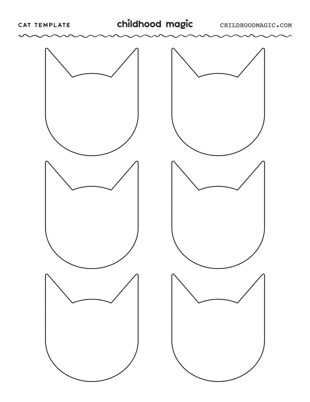 cat template- printable coloring page - childhood magic